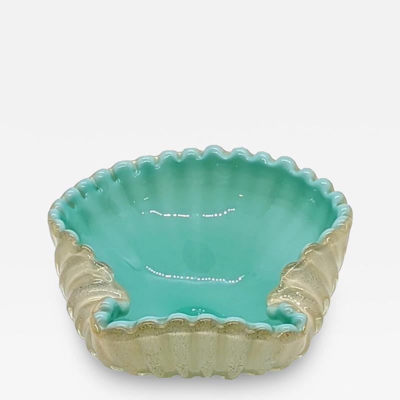  Artisti Barovier Barovier Turquoise Cream Scalloped Vide Poche