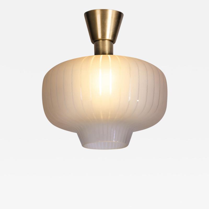  Arvid B hlmarks Lampfabrik B hlmarks Glass and Brass Swedish Modern Ceiling Light Sweden 1940s