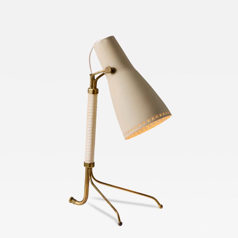  Asea 1950s Hans Bergstr m Model E1271 Perforated Metal Brass Table Lamp for ASEA
