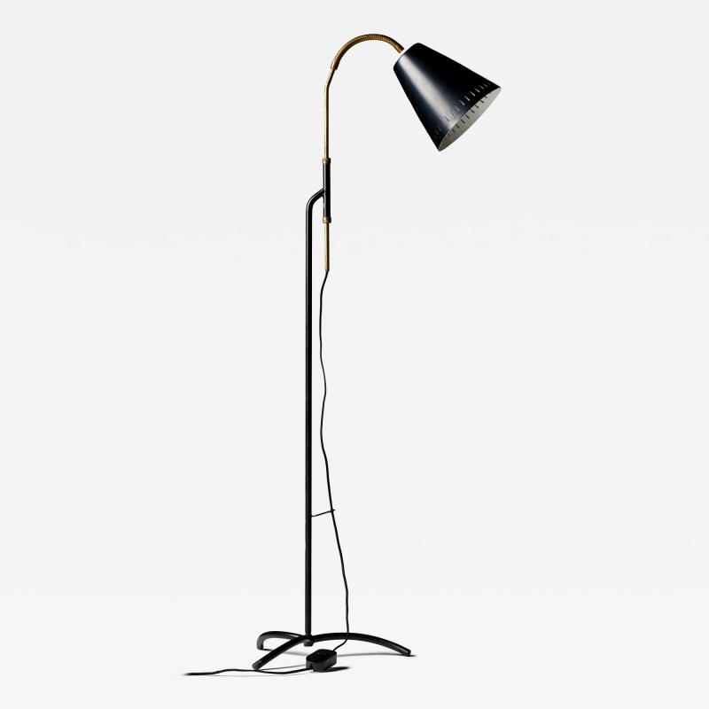  Asea Brass and Enameled Metal Adjustable Skruven Floor Lamp by Asea Sweden c 1950
