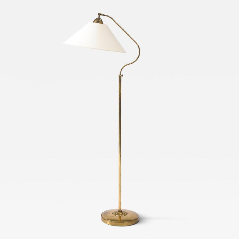  Asea Floor Lamp with Fabric Shades Attributed to ASEA Sweden c 1950