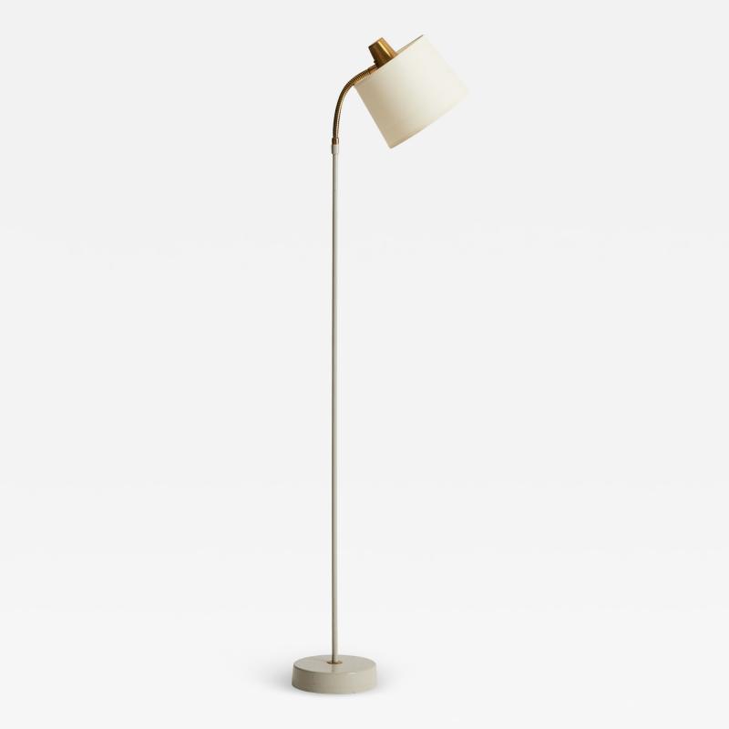 Asea MidCentury Brass and White Reading Floor Lamp