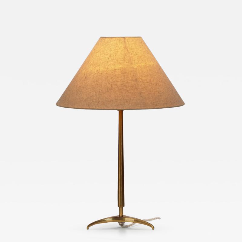  Asea Model E1342 Brass Table Lamp with Tripod Base by ASEA Sweden Mid 20th Century