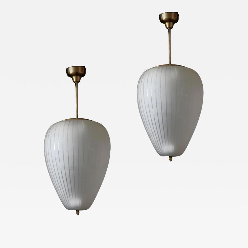  Aseda Glasbruk A pair of extra large pendants produced by Asea 
