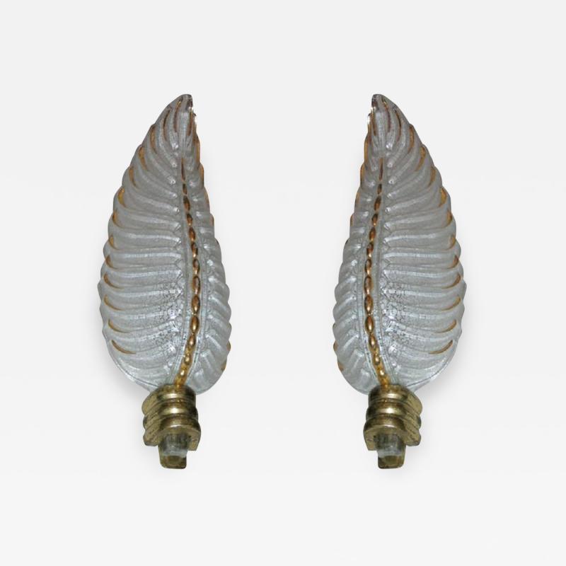  Atelier Petitot Ezan Glass Pair of 1940 s Wall Sconces by Ezan and Petitot