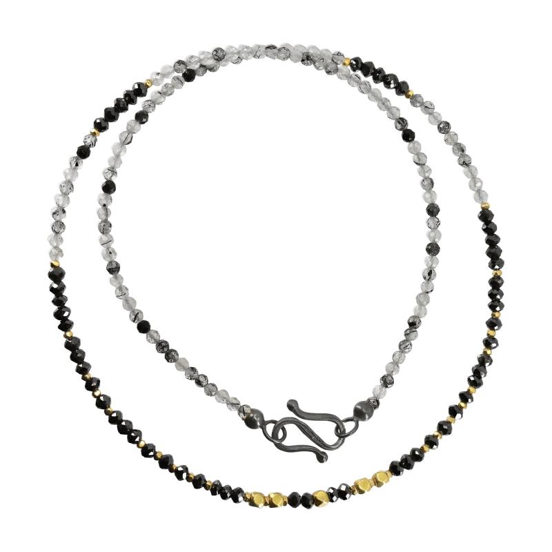  Atelier Zobel Black Diamond Tourmaline Quartz Gold Oxidized Silver Necklace Atelier Zobel 25