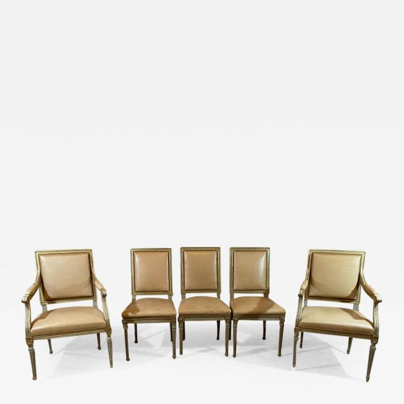  Ateliers Philippe Coudray Set of Louis XVI Style Philippe Coudray Ateliers Dining or Conference Chairs