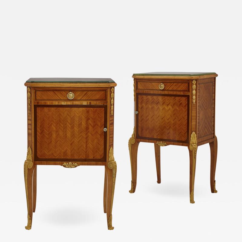  Au Gros Ch ne Pair of Neoclassical Style Bedside Cabinets Retailed by Au Gros Ch ne