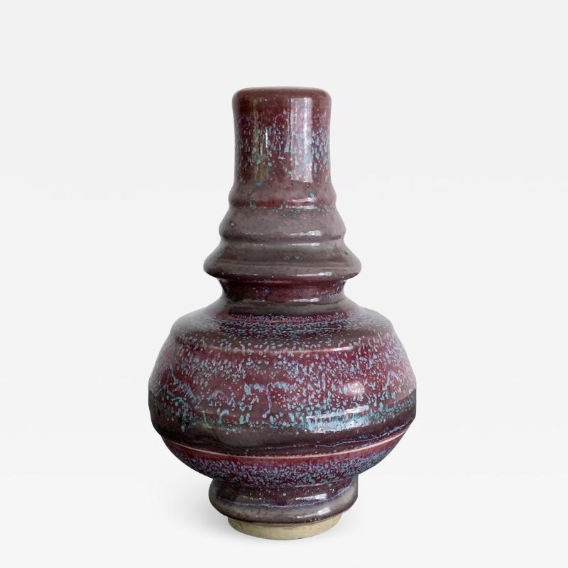  Awaji Pottery A Japanese Flambe Awaji Pottery Vase