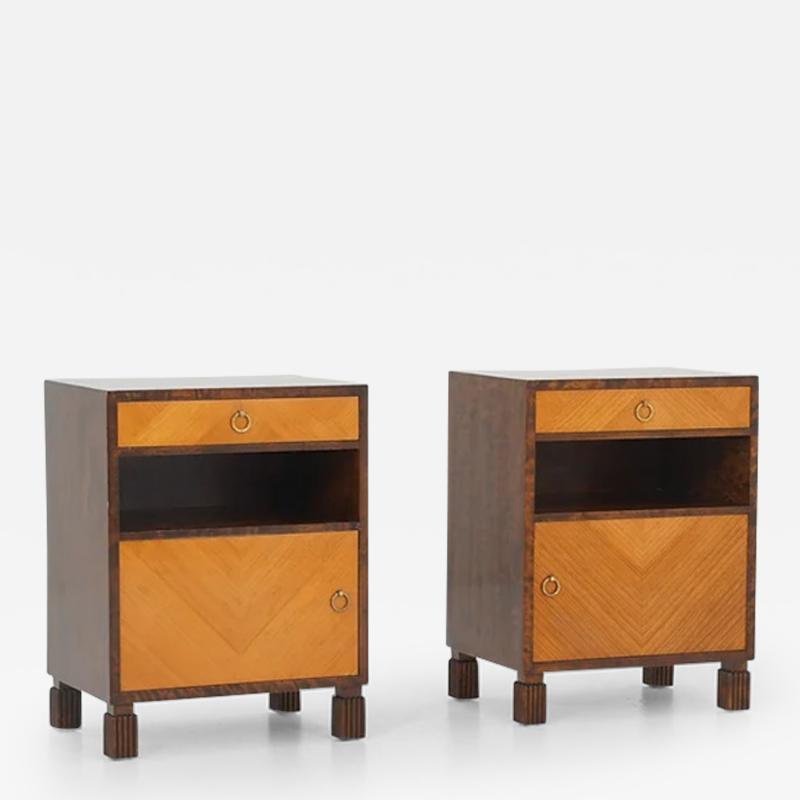  Axel Larson Scandinavian Art Deco Bedside Tables by Axel Larson for Bodafors