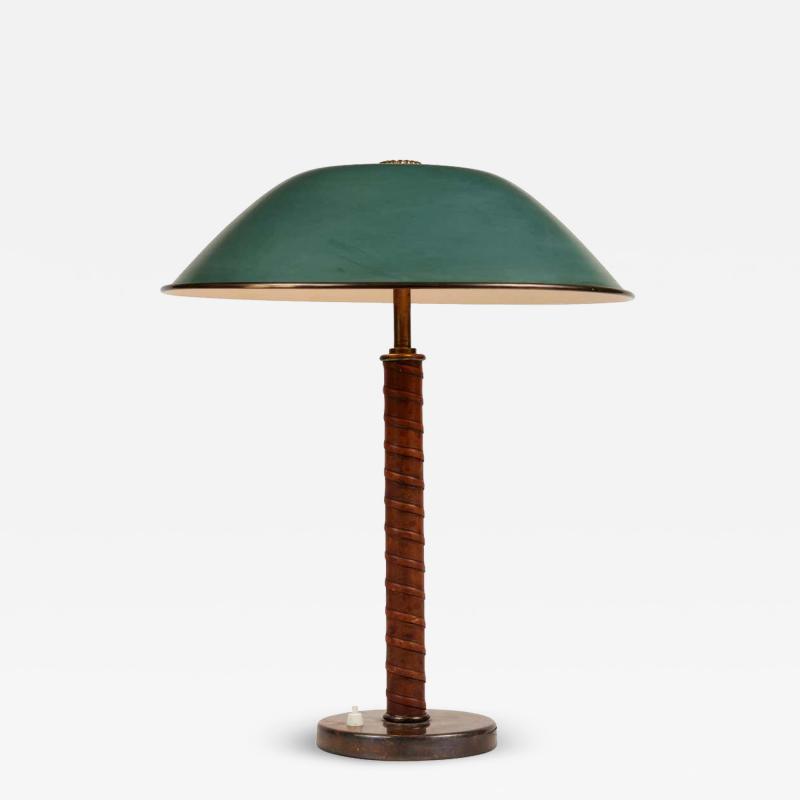 B hlmarks 1940s B hlmarks Brass and Leather Table Lamp