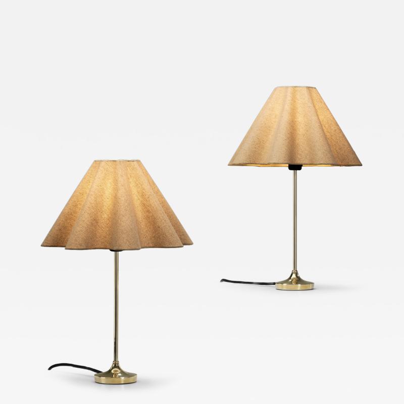  B hlmarks AB Bohlmarks Pair of Model 15711 Table Lamps for B hlmarks Sweden ca 1950s