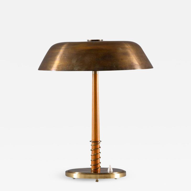  B hlmarks Swedish Midcentury Table Lamp in Brass by Harald Notini for B hlmarks