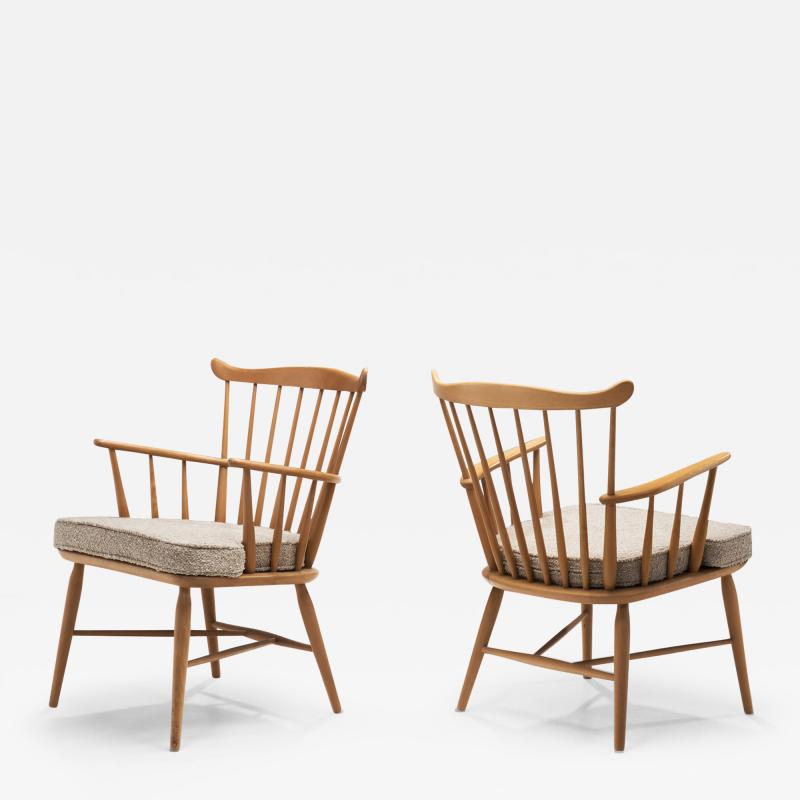  B rge Mogensen Borge Mogensen Beech Slatback Chairs by B rge Mogensen for FDB M bler Denmark 1960s