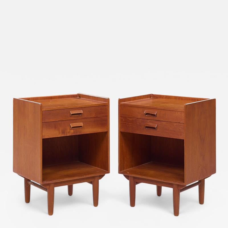  B rge Mogensen Borge Mogensen Borge Mogensen for Povl Dinesen Mid Century Danish Teak Nightstands Pair