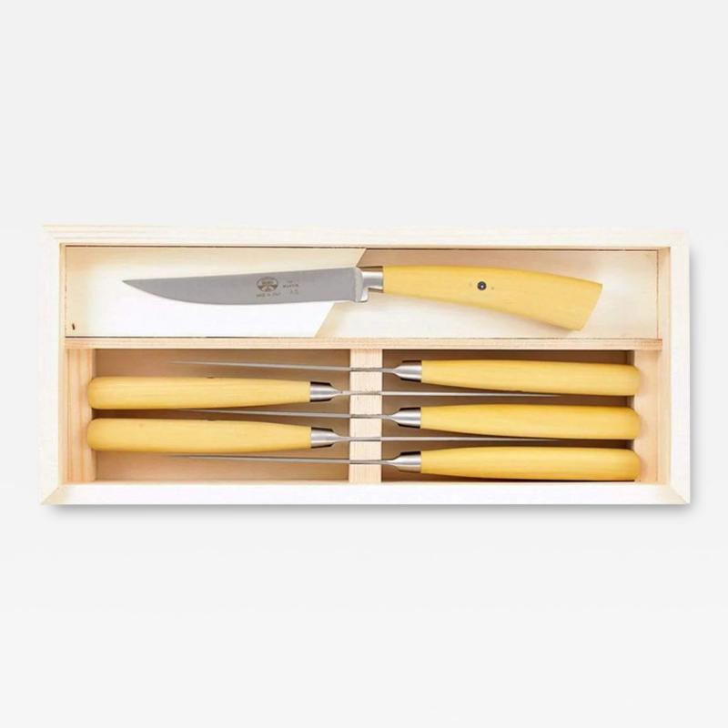  BERTI PLENUM STEAK KNIFE SET IN BOXWOOD