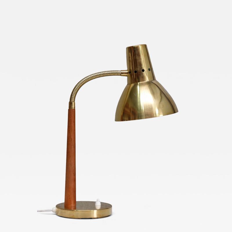  BOR NS BOR S Bor ns Adjustable Desk Table Lamp in Brass and Teak Model B8554 Sweden 1960s