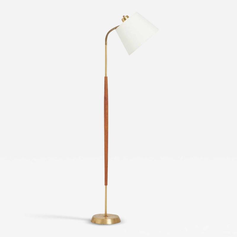  BOR NS BOR S Brass and Teak Reading Floor Lamp