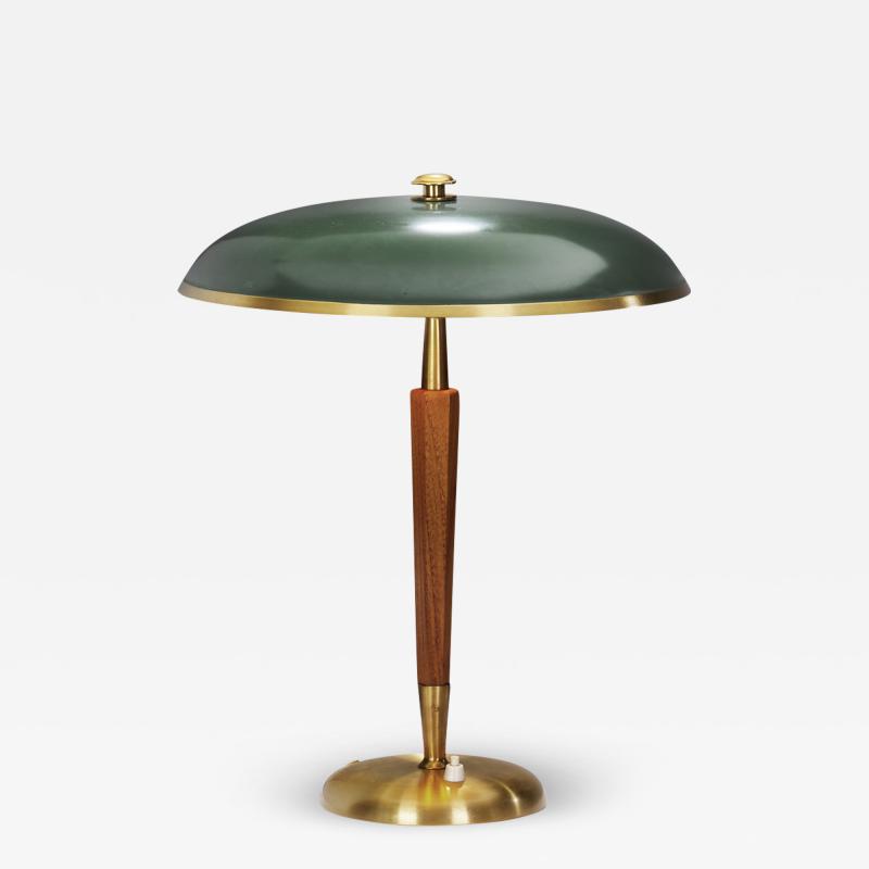  BOR NS BOR S Brass and Wood Model B8453 Table Lamp by Bor ns Bor s Sweden 1950s