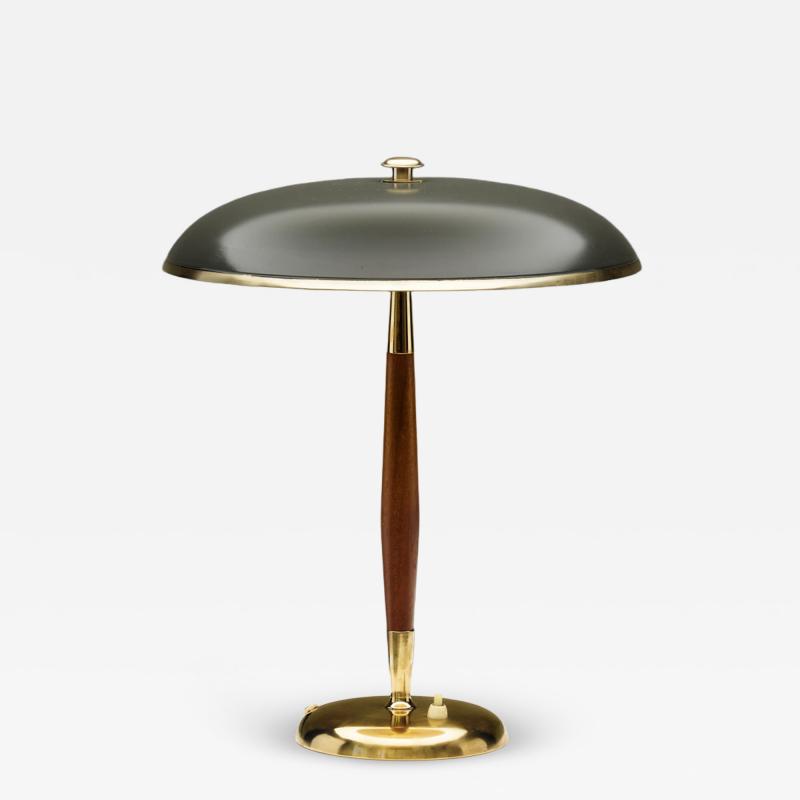 BOR NS BOR S Model B8453 Brass and Wood Table Lamp for Bor ns Sweden 1930s