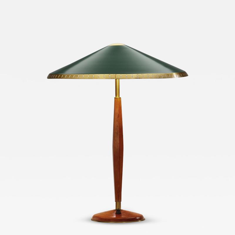  BOR NS BOR S Swedish Modern Wood and Brass Table Lamp by Bor ns Sweden 1960s