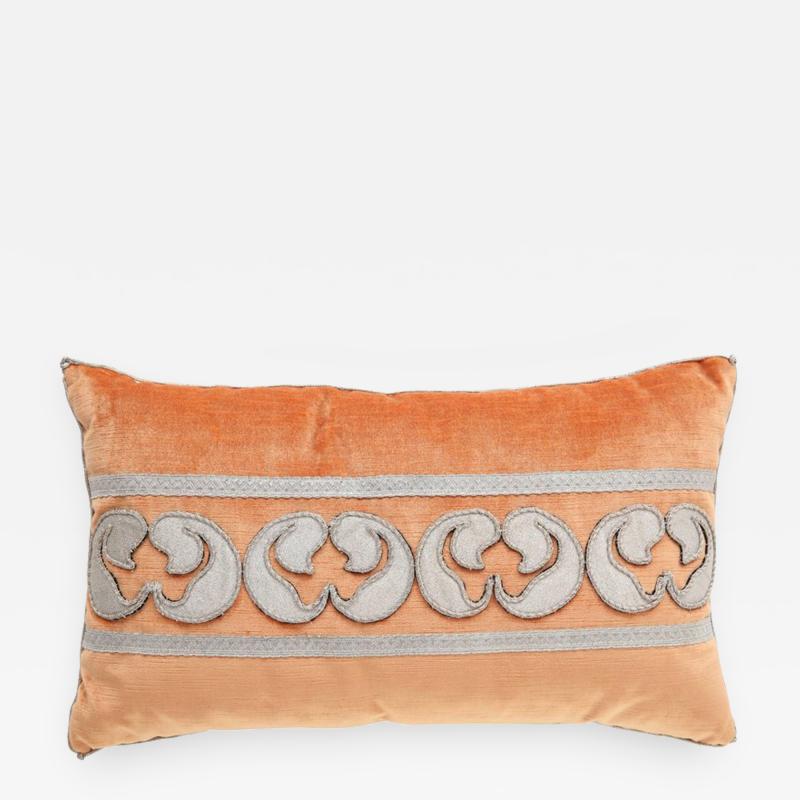  BViz Designs Velvet Pillow with Antique Metallic Accents