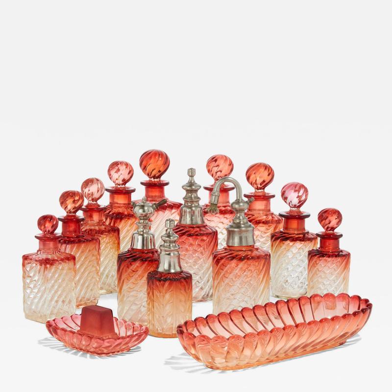 Baccarat Baccarat crystal glass collection of bottles and trays