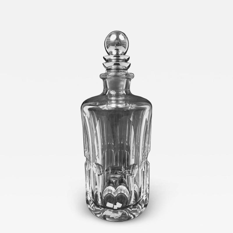  Baccarat Georg Jensen Pyramid Sterling Silver Baccarat Crystal Decanter
