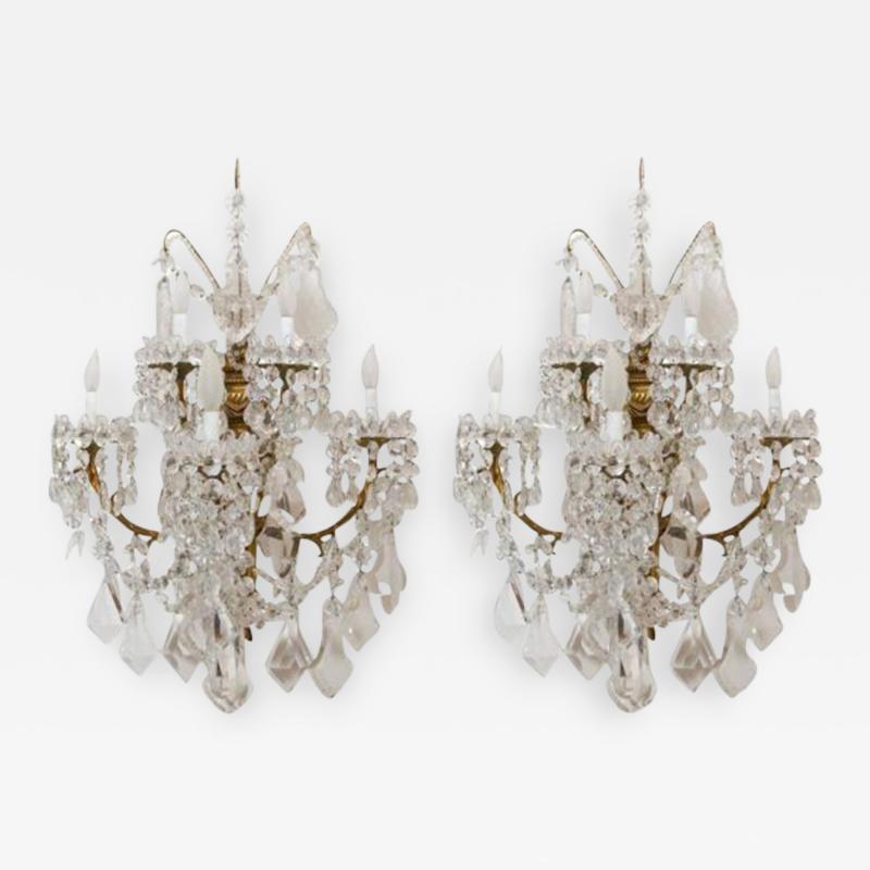  Baccarat L 16 Stunning Pair of Neoclassical Sconces by Baccarat