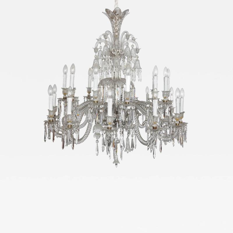  Baccarat Large clear cut glass chandelier by Baccarat