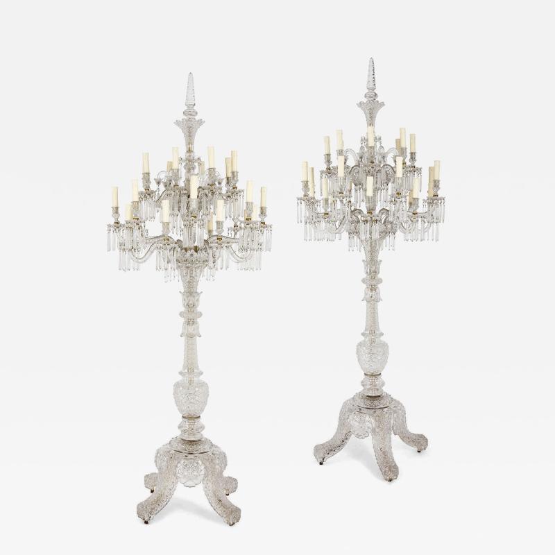  Baccarat Very large French crystal floor standing candelabra by Baccarat
