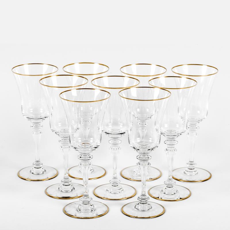  Baccarat Vintage Set of Nine Baccarat Glassware