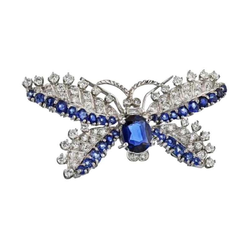  Bailey Banks Biddle BAILEY BANKS BIDDLE BUTTERFLY PLATINUM 3 00 CTS SAPPHIRE DIAMONDS BROOCH
