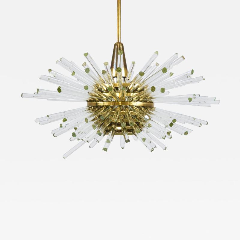 Bakalowits Sohne Bakalowits Miracle Sputnik Brass Chandelier with Crystal Glass Rods 1960s