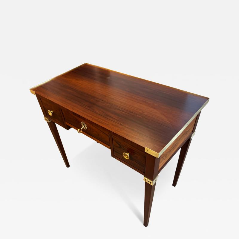  Baker Furniture Company 1950s Baker Brazilian Rosewood And Brass Petit Desk Or Vanity