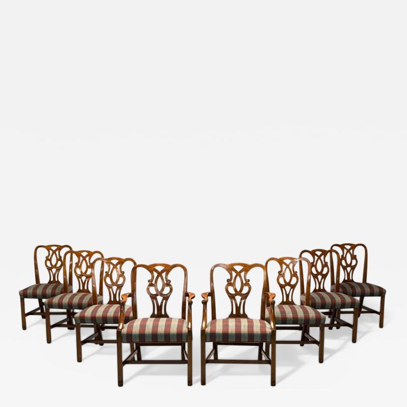  Baker Furniture Company Baker Furniture Chippendale Style Mahogany Eight Dining Chairs USA 1950s