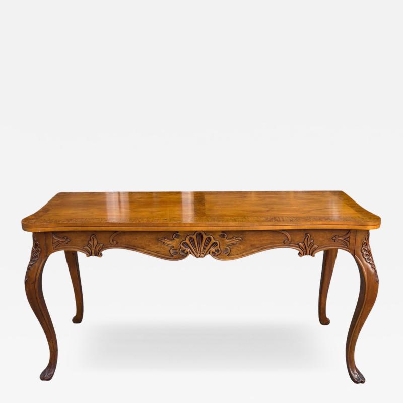  Baker Furniture Company Baker Furniture Company Light Walnut Console Metamorphic Dining Table