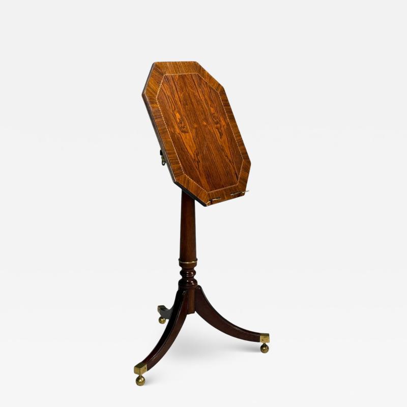  Baker Furniture Company Baker Furniture Tilt Top End Table Mahogany Rosewood Brass USA 1970s