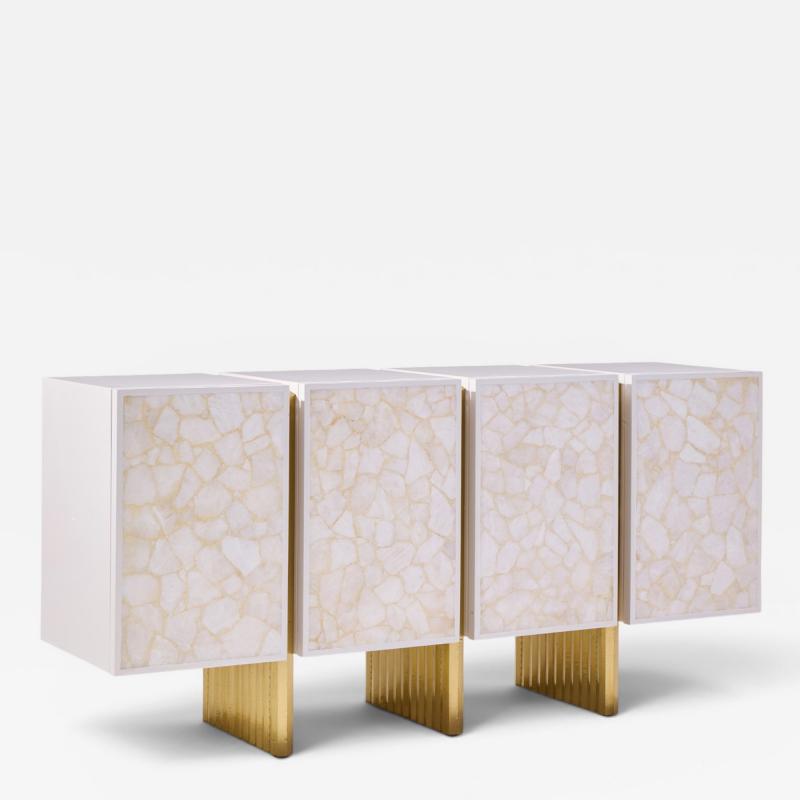  Baker Furniture Company Baker Kira Mid Century Quartz Front Sideboard Credenza