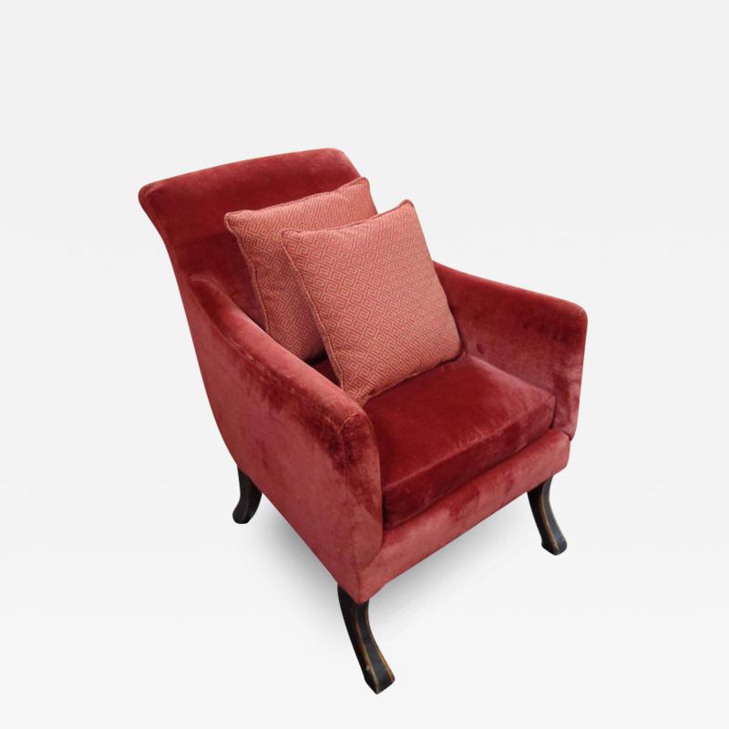  Baker Furniture Company Baker Regency Stately Homes Velvet Lounge Chair