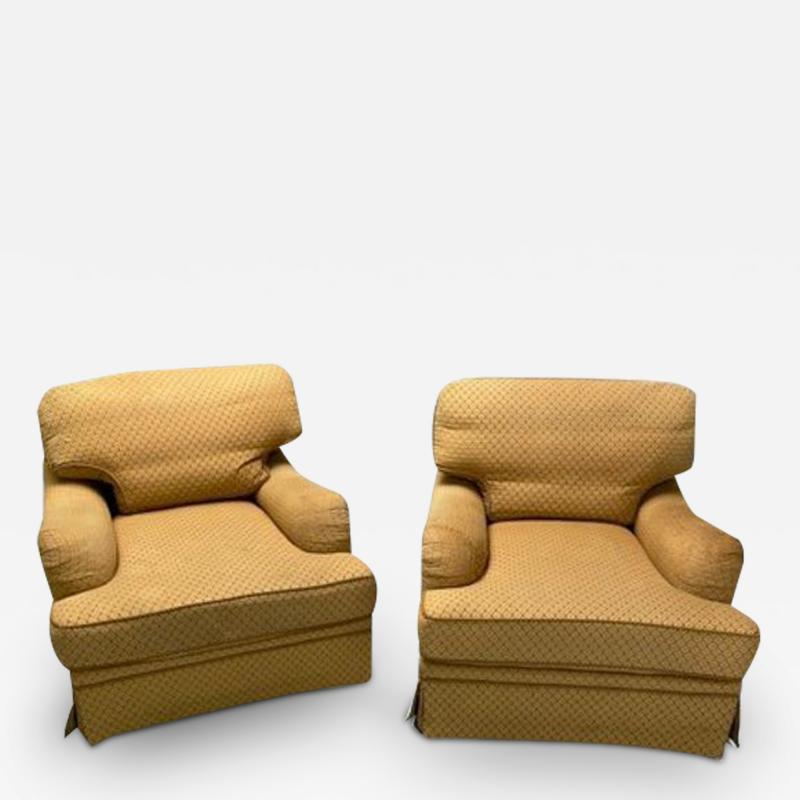 Baker Furniture Company Baker Traditional Style Large Swivel Chairs Beige Fabric Re Upholstery
