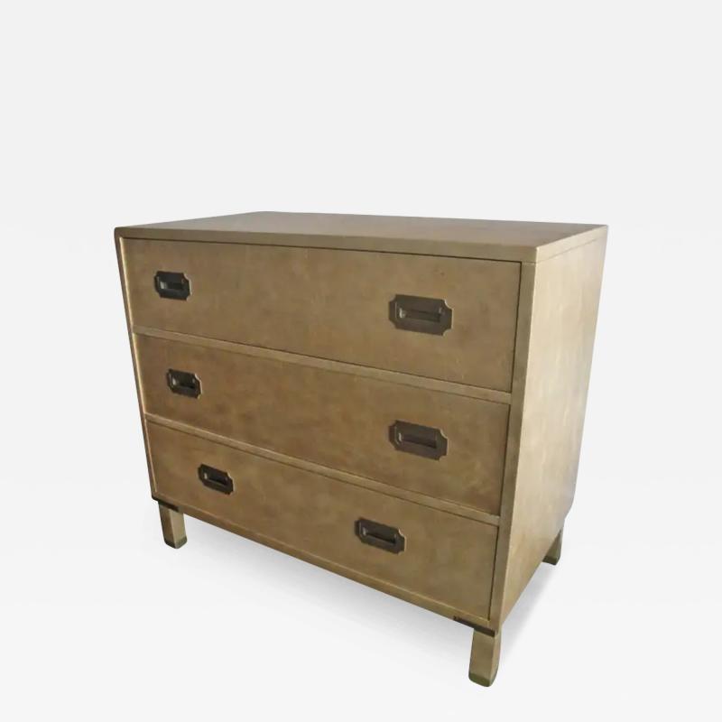  Baker Furniture Company Campaign Style Gold Leafed Chest of Drawers by Baker