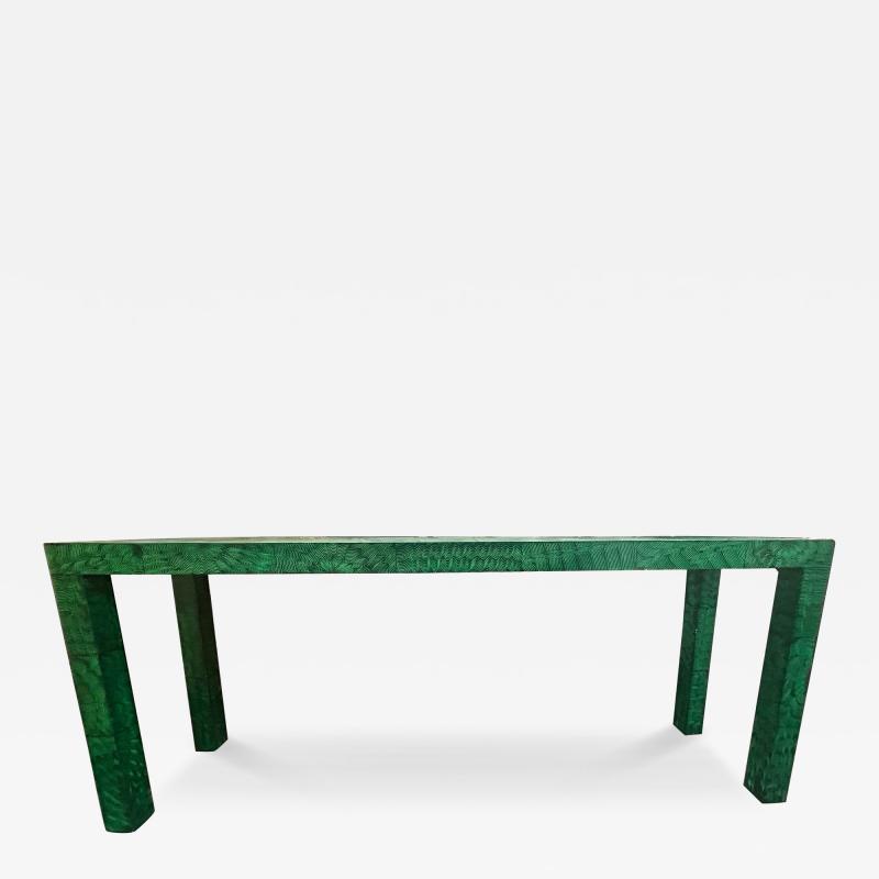  Baker Furniture Company Faux Malachite Console Table