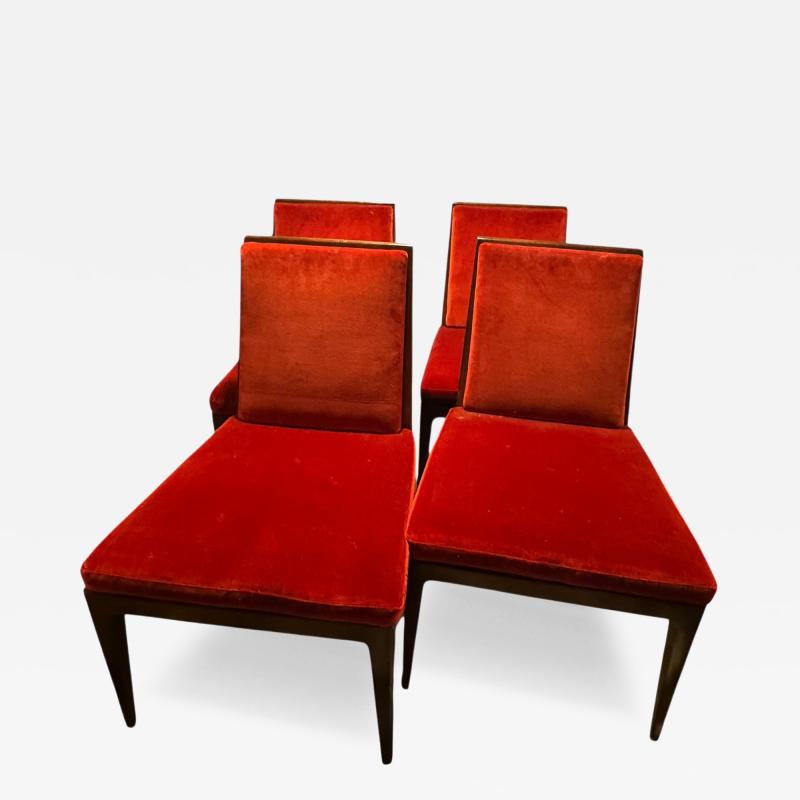  Baker Furniture Company MID CENTURY SUITE OF FOUR CANEBACK DINING CHAIRS BY BAKER