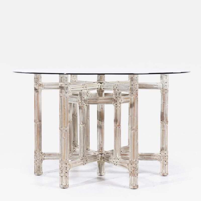  Baker Furniture Company McGuire for Baker Furniture Bamboo and Glass Dining Table