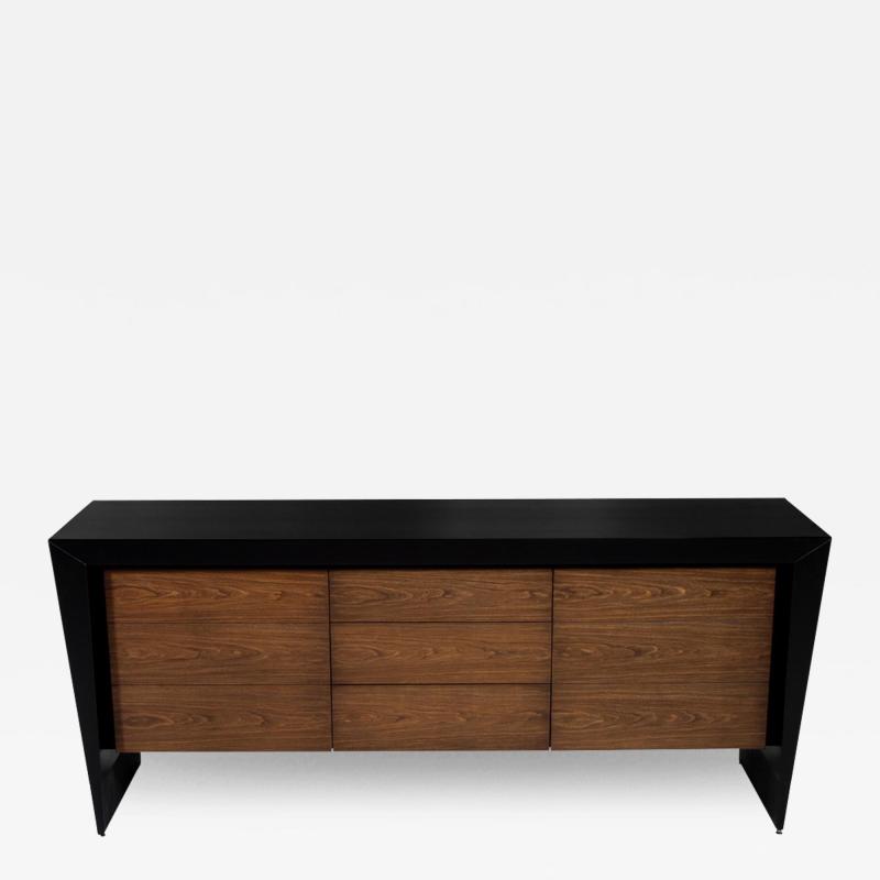  Baker Furniture Company Modern Walnut Sideboard Credenza by Baker Furniture