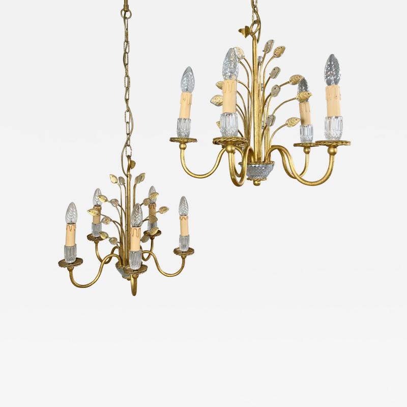  Banci Firenze Banci Firenze Gilt and Murano Glass Leaf Chandelier