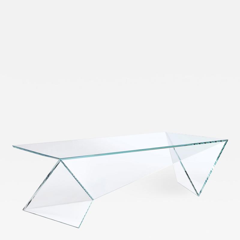  Barberini Gunnell Coffee table or cocktail tsble in clear crystal glass made in Italy