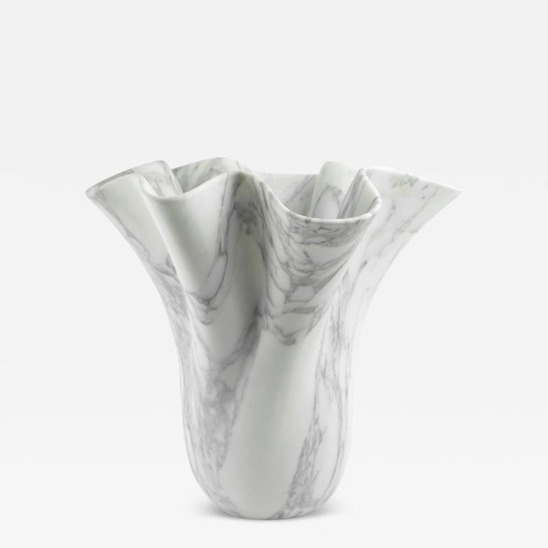  Barberini Gunnell Sculptural vase PV05 in Arabescato Marble by Barberini Gunnell