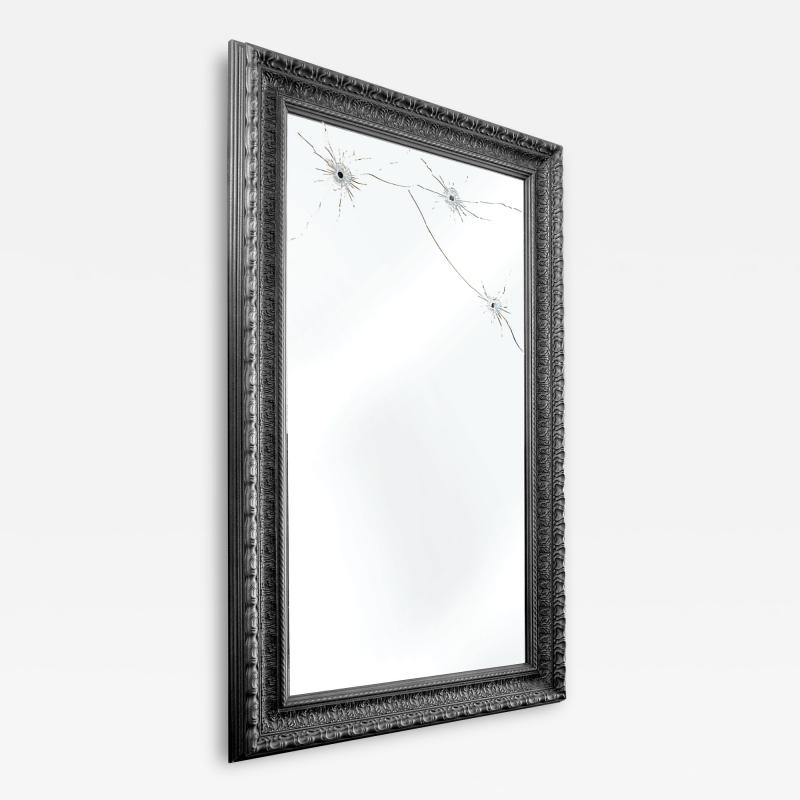  Barberini Gunnell Wall mirror black wood rectangular classic frame made in Italy